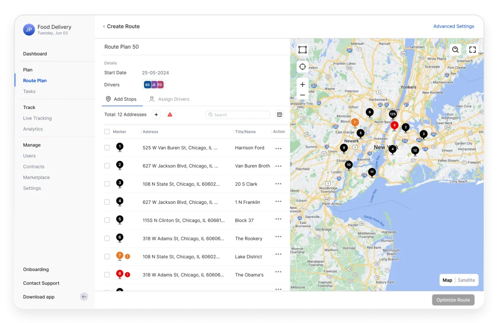 Automated route adjustments