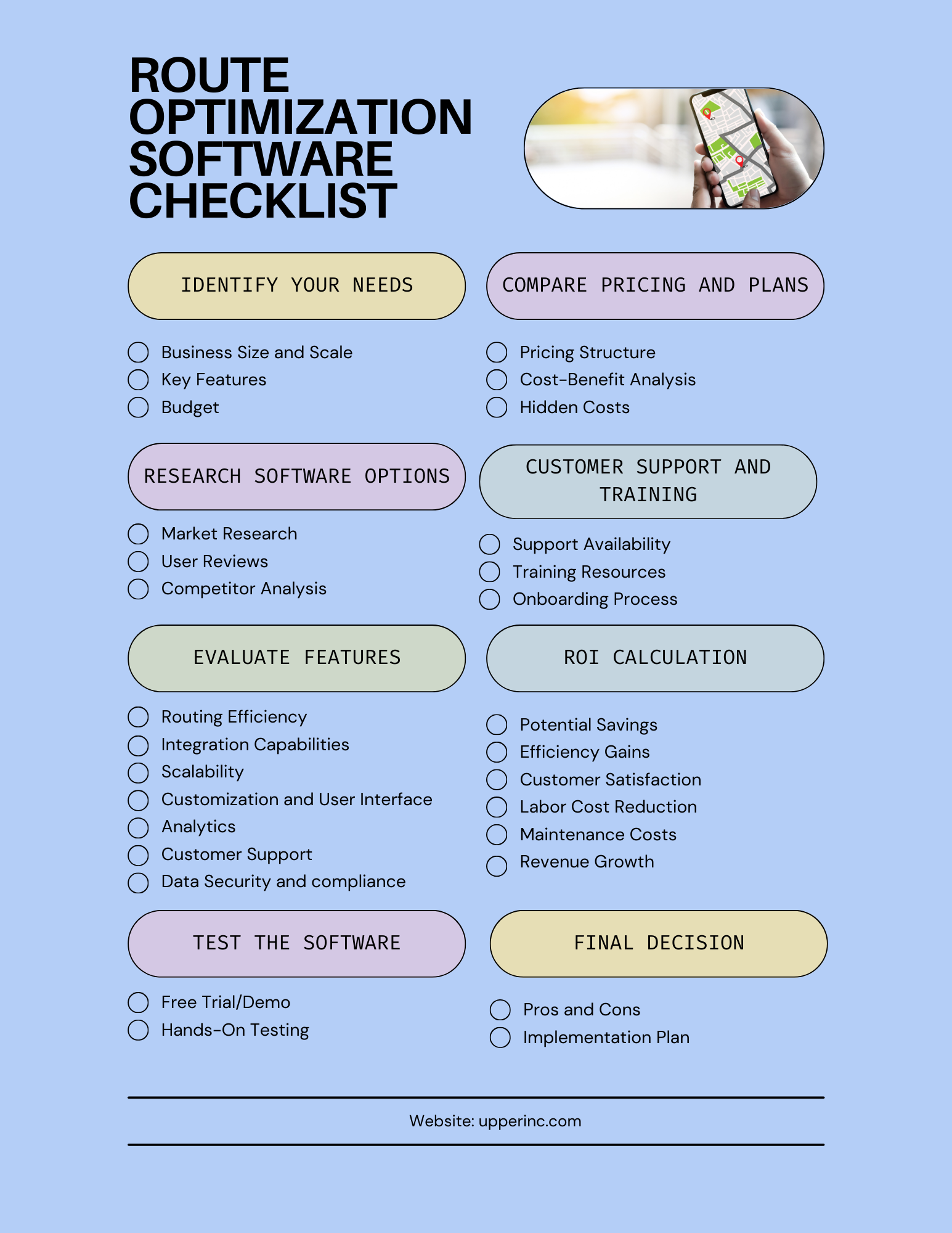 route optimization checklist