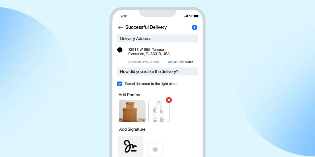 A digital proof of delivery