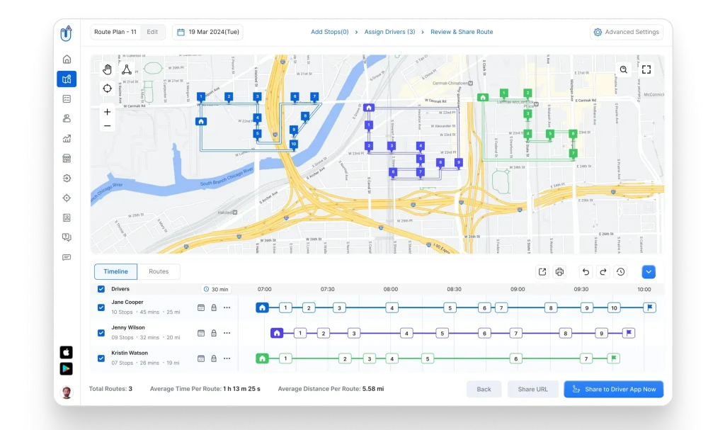 Optimize routes in 5 minutes or less