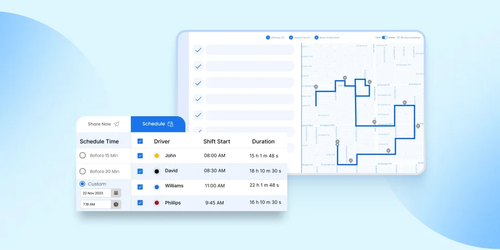 route dispatch scheduling