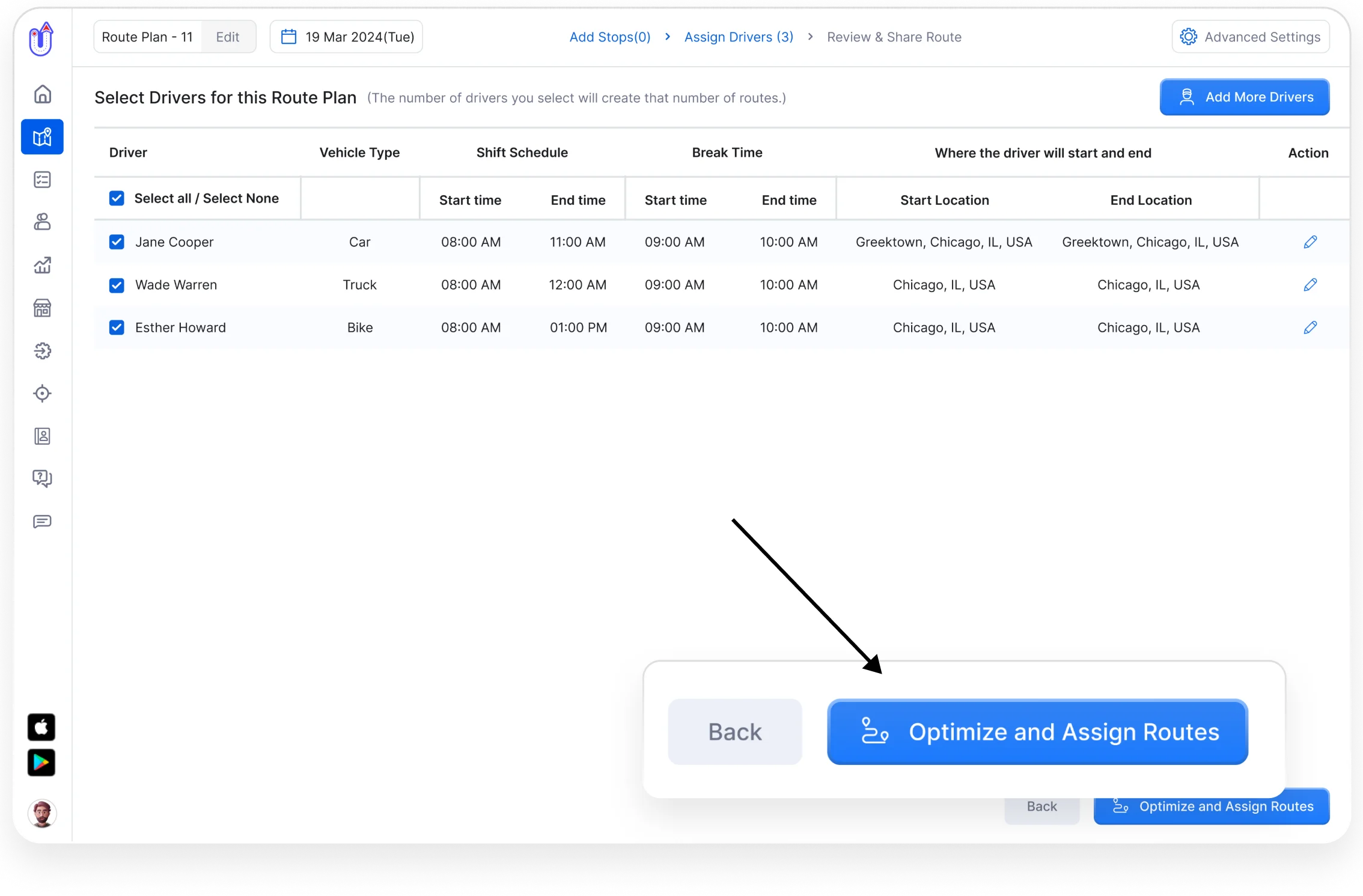 Step 4: Generate optimized routes