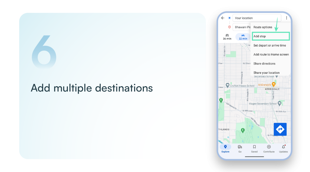 Add multiple destinations