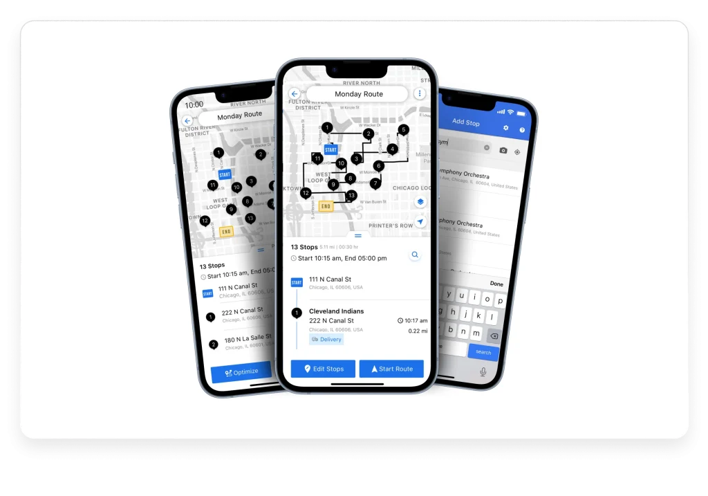 In-app navigation feature in transportation management software