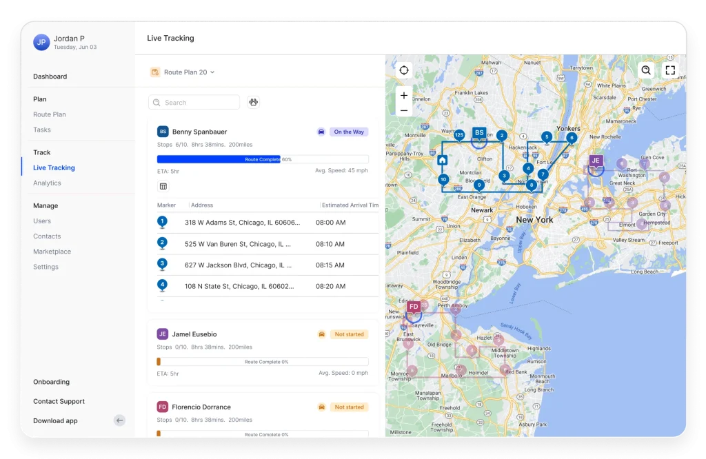 Live Tracking and Route Monitoring