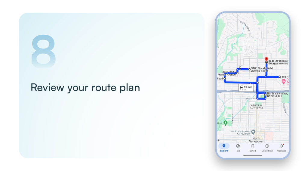 Review your route plan