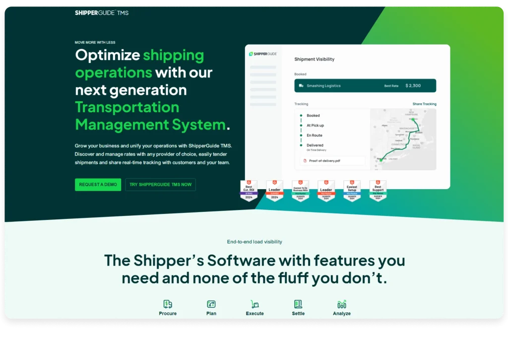 ShipperGuide by LoadSmart: Best for ease of implementation 