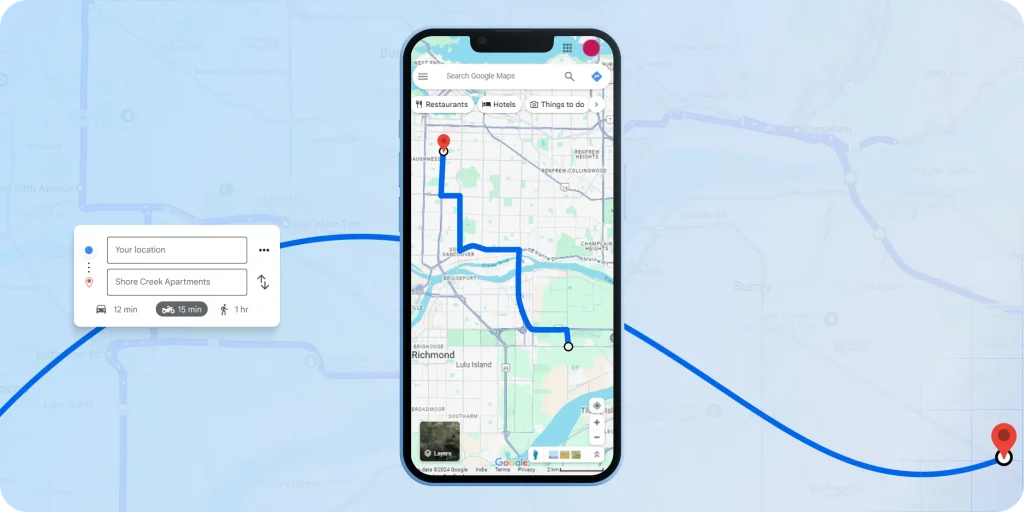 draw route on Google Maps iPhone and Android using the Google My Maps web app