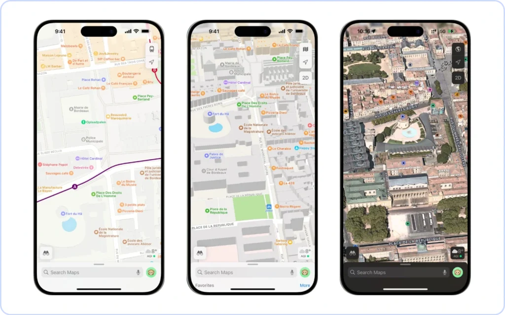 Apple Maps: Best for iOS users seeking a privacy-friendly navigation app