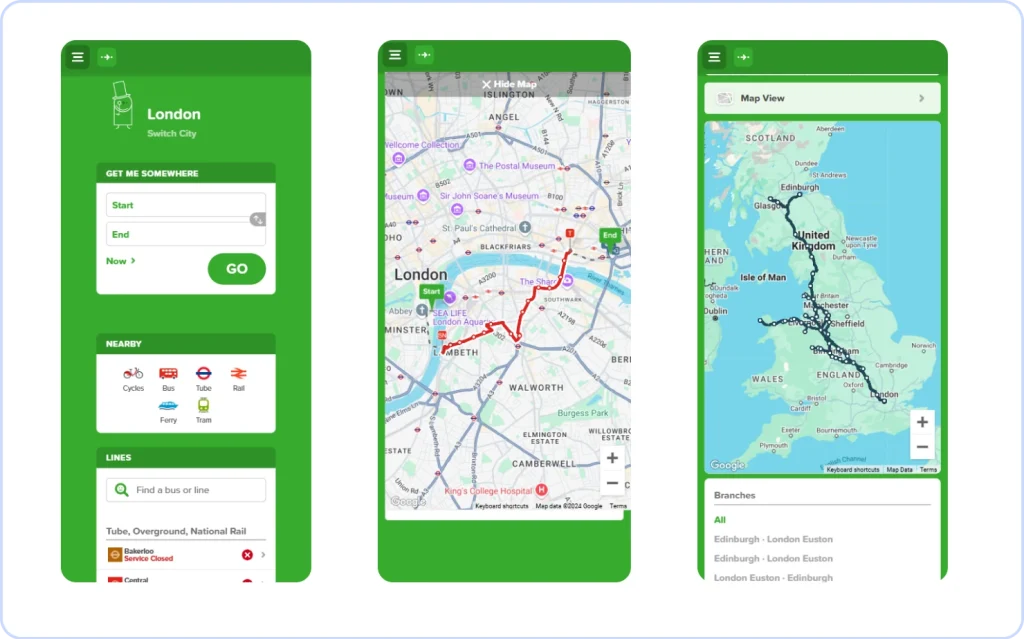 CityMapper: Best for public transit and ride-sharing integrations