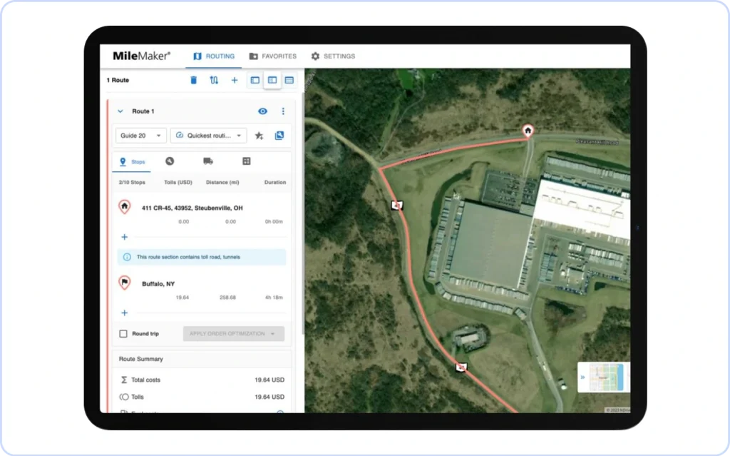 MileMaker by RandMcNally: Best for truck and fleet route planning