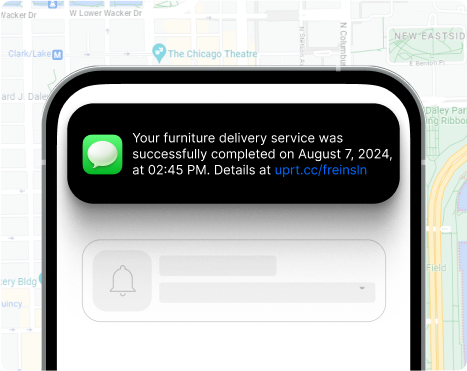 Furniture delivery customer notifications