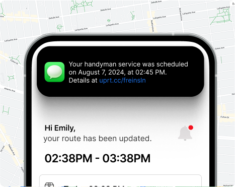 Handyman service customer notifications